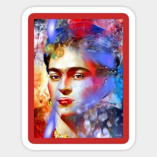 Kahlo Painted Sticker